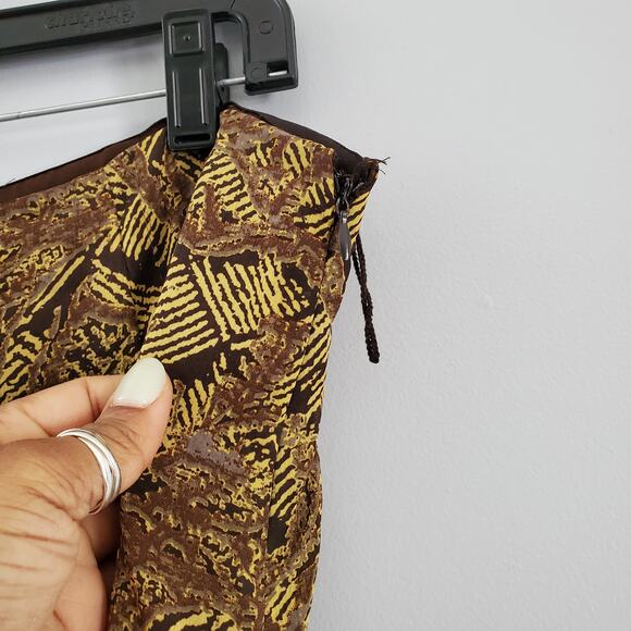 Norton McNaughton Vintage Sheer Brown Skirt 14 - Picture 3 of 5